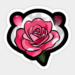 watercolor rose illustration Sticker